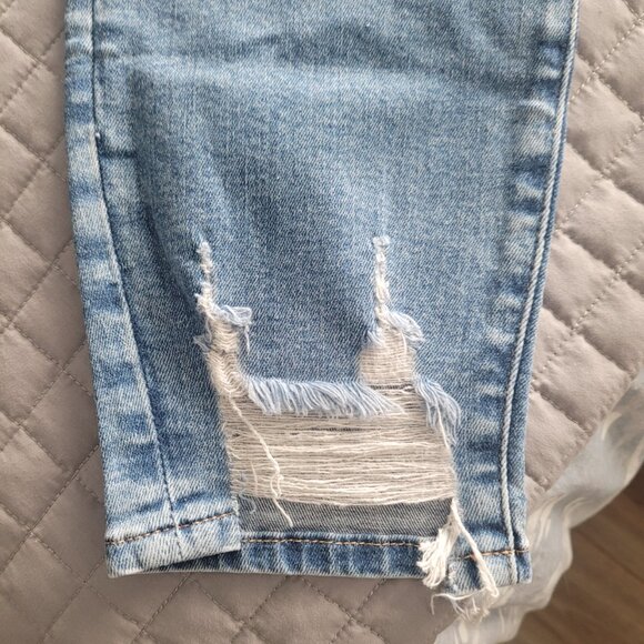 NEW GOOD AMERICAN Good Legs Skinny Jeans Indigo Blue Frayed Ankle Size 14 32/29 - Picture 6 of 8